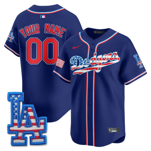 Los Angeles Dodgers 2025 Fourth Of July Vapor Premier Limited Custom Jersey