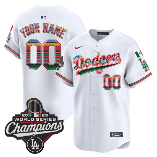 Los Angeles Dodgers 2025 Mexico World Series Champions Vapor Premier Limited Custom Jersey