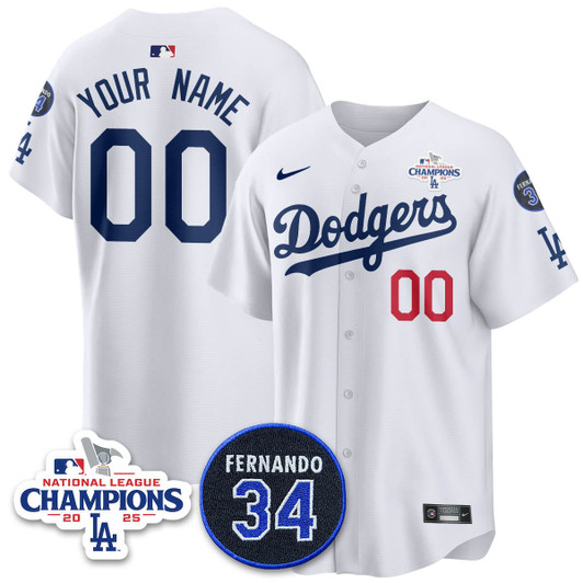 Los Angeles Dodgers 2025 Nl Champions Limited Custom Jersey