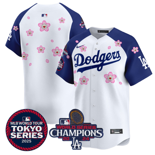 Los Angeles Dodgers 2025 No Name Tokyo Series World Series Champions Patch Alter Limited Team Jersey