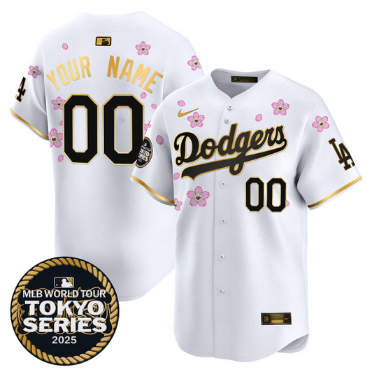 Los Angeles Dodgers 2025 Tokyo Series Trim Vapor Premier Limited V2 Sti Custom Jersey - Gold