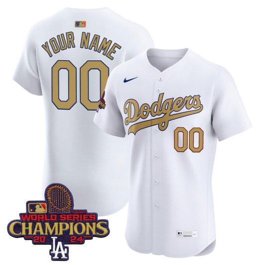 Los Angeles Dodgers 2025 Vapor Premier Elite Custom Jersey - Gold