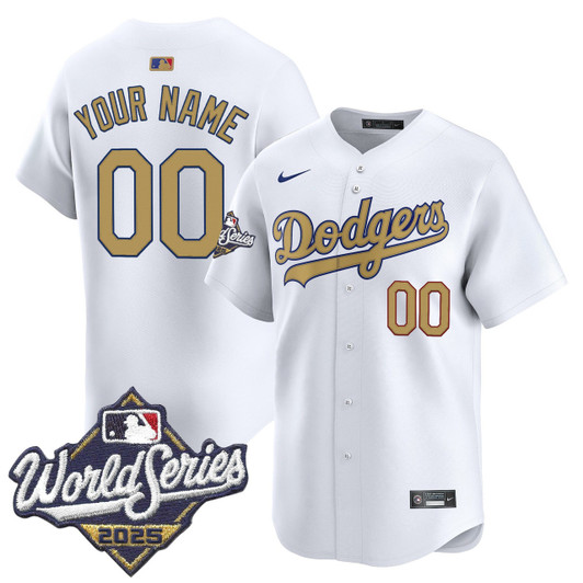 Los Angeles Dodgers 2025 World Series Vapor Premier Limited Custom Jersey - Gold