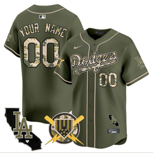 Los Angeles Dodgers Armed Forces Day Vapor Premier Limited Custom Jersey