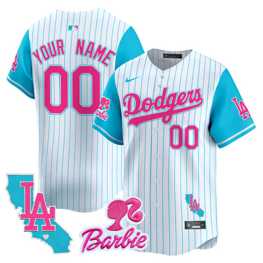 Los Angeles Dodgers Barbie Patch Vapor Premier Limited Custom Jersey