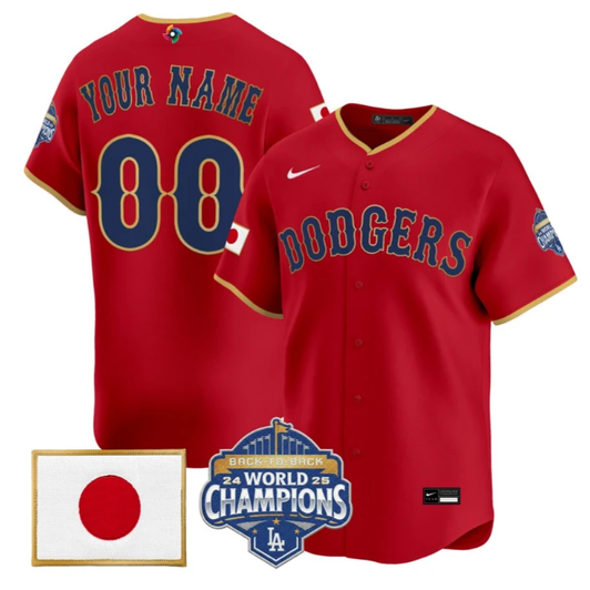Los Angeles Dodgers Limited Custom Jersey - Red