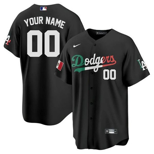 Los Angeles Dodgers Custom Mexico Limited Jersey - Black