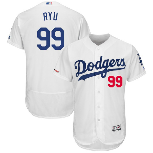 Los Angeles Dodgers Majestic Hyun Jin Ryu Home Limited Flex Base Player Jersey - White