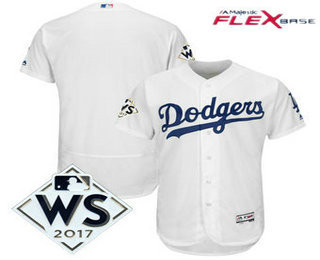 Los Angeles Dodgers Majestic Mens 2017 World Series Patch Limited Flex Base Team Jersey - White