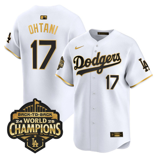 Los Angeles Dodgers Men 2025 Back To Back Champions Trim Vapor Premier Limited Jersey - Gold