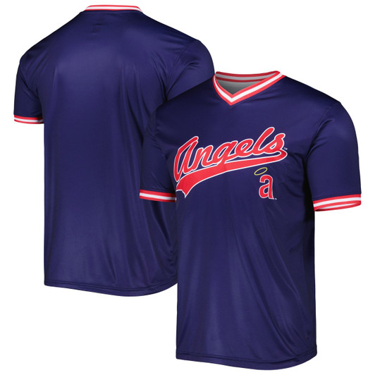 Angels Men'S California Stitches Cooperstown Limited Team Jersey - Navy