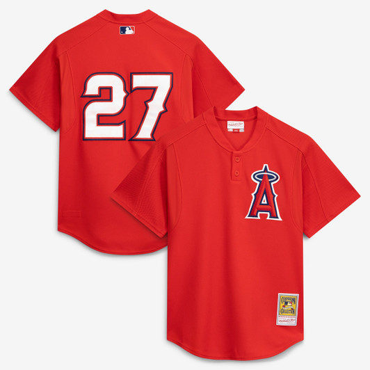 Vladimir Guerrero #27 Angels Mitchell & Ness Men'S California Authentic Batting Practice Jersey - Red