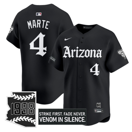 Ketel Marte #4 Arizona Diamondbacks Gothic Desert Fang Edition Limited Jersey - Black