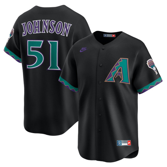 Randy Johnson #51 Arizona Diamondbacks Nike Men'S Throwback Cooperstown Limited Jersey - Black