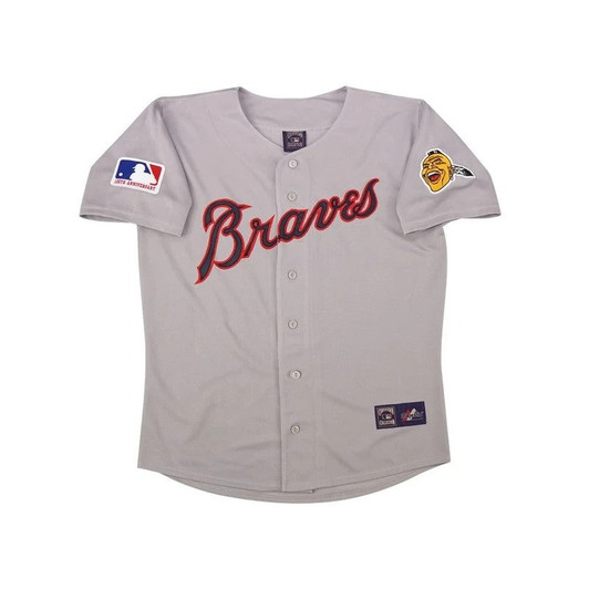 Atlanta Braves 1969 Cooperstown Road W 100Th Patch Limited Jersey - Grey
