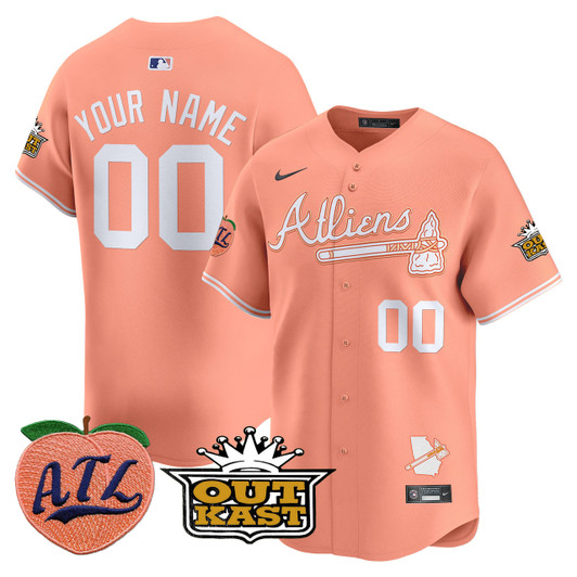 Atlanta Braves Atliens Peach Vapor Premier Limited Custom Jersey