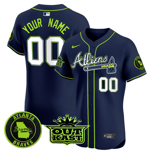 Atlanta Braves Atliens Vapor Premier Elite Custom Jersey