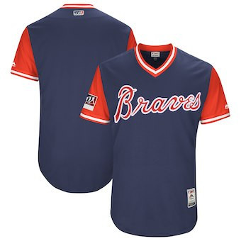 Atlanta Braves Majestic Mens 2018 Blank Players Weekend Authentic Team Jersey - Navy