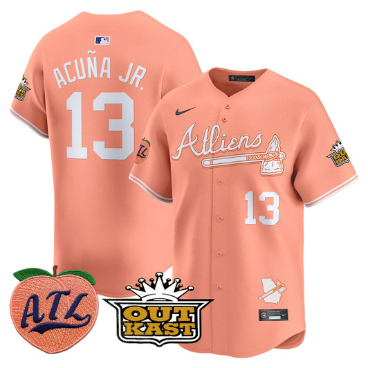 Atlanta Braves Men'S Atliens Peach Vapor Premier Limited Jersey
