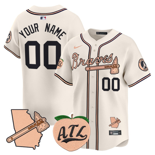 Atlanta Braves Peach Vapor Premier Limited Custom Jersey