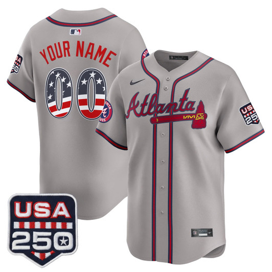 Atlanta Braves Usa Fourth Of July Vapor Premier Limited Custom Jersey