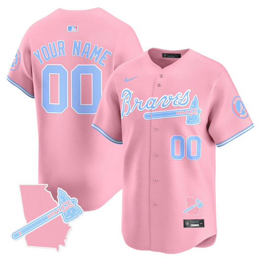 Atlanta Braves Vapor Premier Limited Custom Jersey - Bubblegum Pink