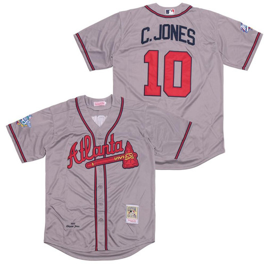 Chipper Jones #10 Atlanta Braves 1999 Limited Throwback Jersey - Gray