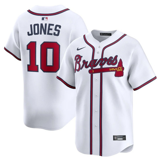 Chipper Jones #10 Atlanta Braves Home Retired Limited Player Jersey - White