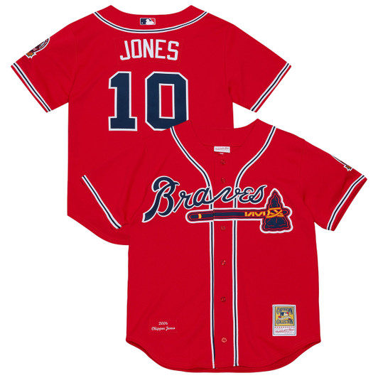 Chipper Jones #10 Atlanta Braves Mitchell & Ness Men'S 2006 Cooperstown Authentic Jersey - Red