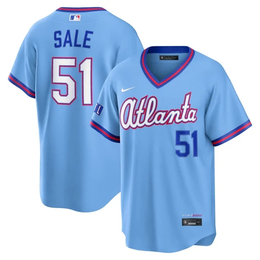 Chris Sale Atlanta Braves 2026 City Connect Stadium Limited Jersey - Powder Blue