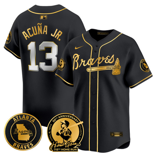 Hank Aaron #44 Atlanta Braves Men'S 715Th Home Run Patch Vapor Premier Limited Jersey