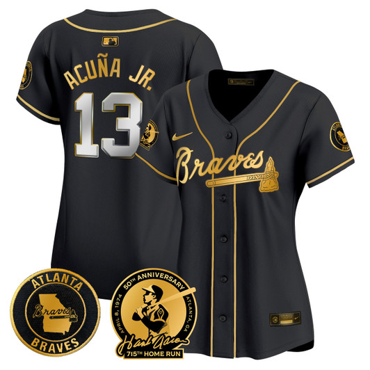 Hank Aaron #44 Atlanta Braves Women'S 715Th Home Run Patch Vapor Premier Limited Jersey