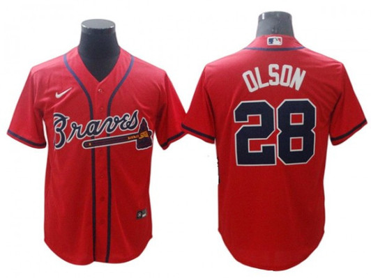 Matt Olson #28 Atlanta Braves Alternate Limited Cool Base Jersey - Red
