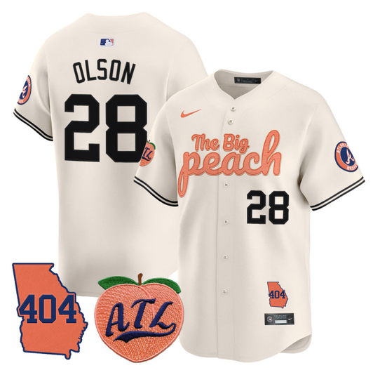 Matt Olson #28 Atlanta Braves Big Peach Premier Limited Stitche Jersey