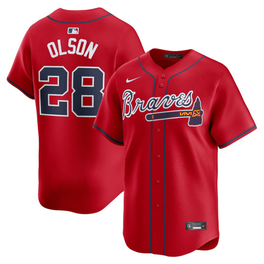 Matt Olson #28 Atlanta Braves Nike Alternate Limited Player Jersey - Red
