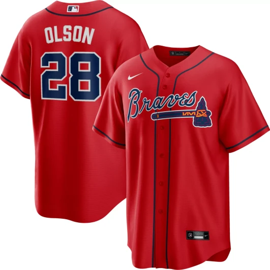 Matt Olson #28 Atlanta Braves Nike Men'S Limited Cool Base Jersey - Red