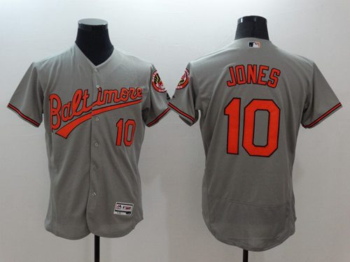 Adam Jones #10 Baltimore Orioles Mens Flexbase Authentic Jersey - Grey