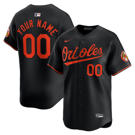Baltimore Orioles Nike Alternate Limited Custom Jersey - Black