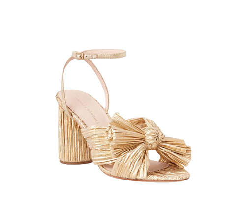 Camellia Knot Heel, Gold