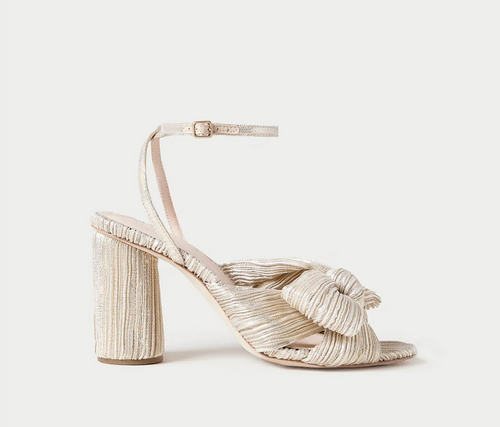 Camellia Knot Heel, Platinum