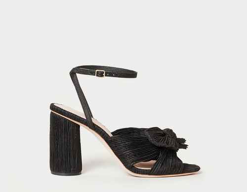 Camellia Knot Heel, Black