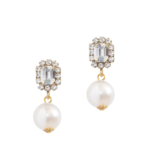 Tatiana Pearl Earrings, Crystal