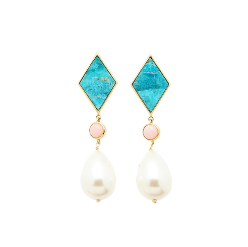 Diamonds Cold Drop Earrings, Mohave Turquoise