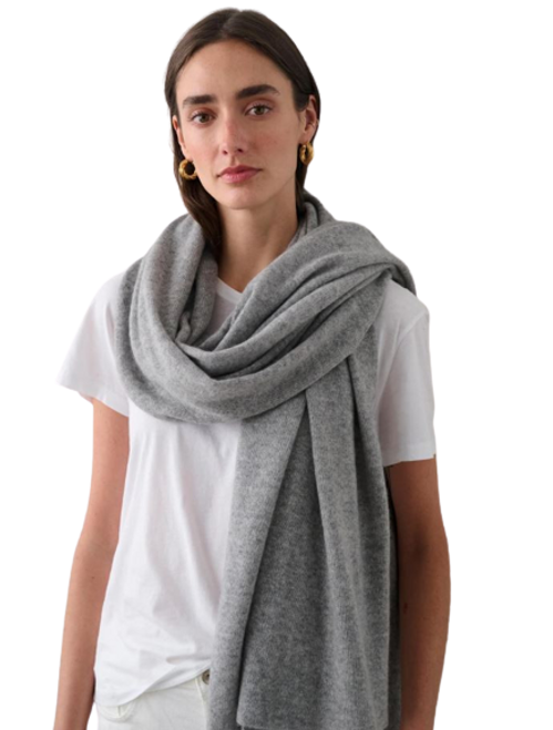 Cashmere Travel Wrap, Grey Heather