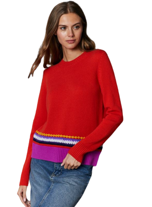 Boxy Crewneck Sweater, Flame Combo