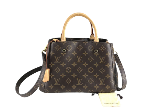 Louis Vuitton Paris Montaigne Handbag Wallet, bag, white, brown png