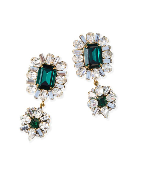 Grand Dame Earrings, Emerald