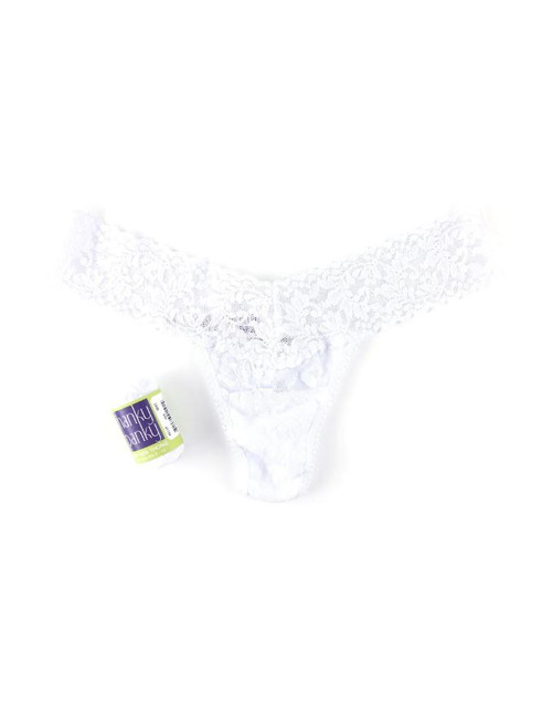 Signature Lace Low-rise Thong, White