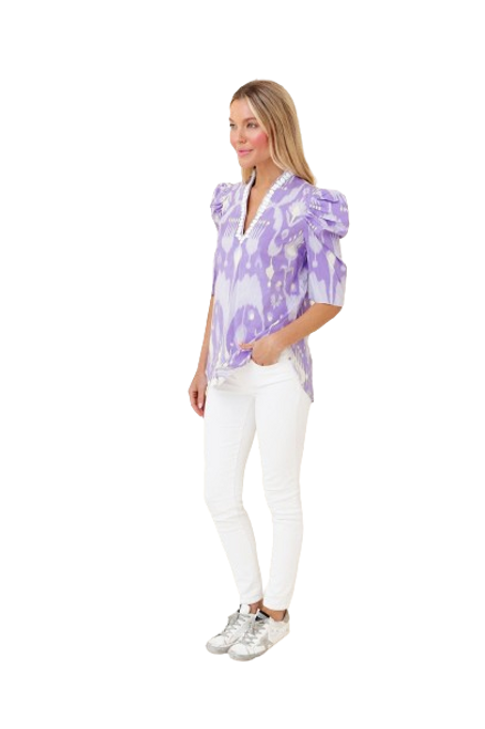 Natalie Blouse, Wisteria Ikat