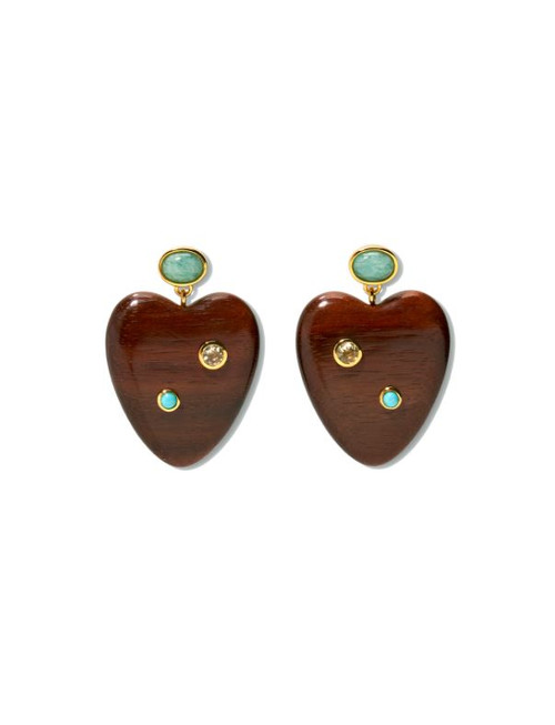 Tamarind Heart Earrings, Multi